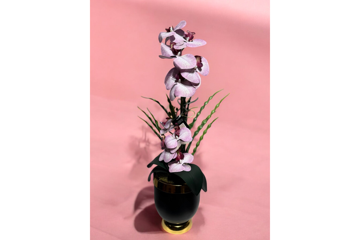 Dekoratif Saksıda Yapay Lila Orkide