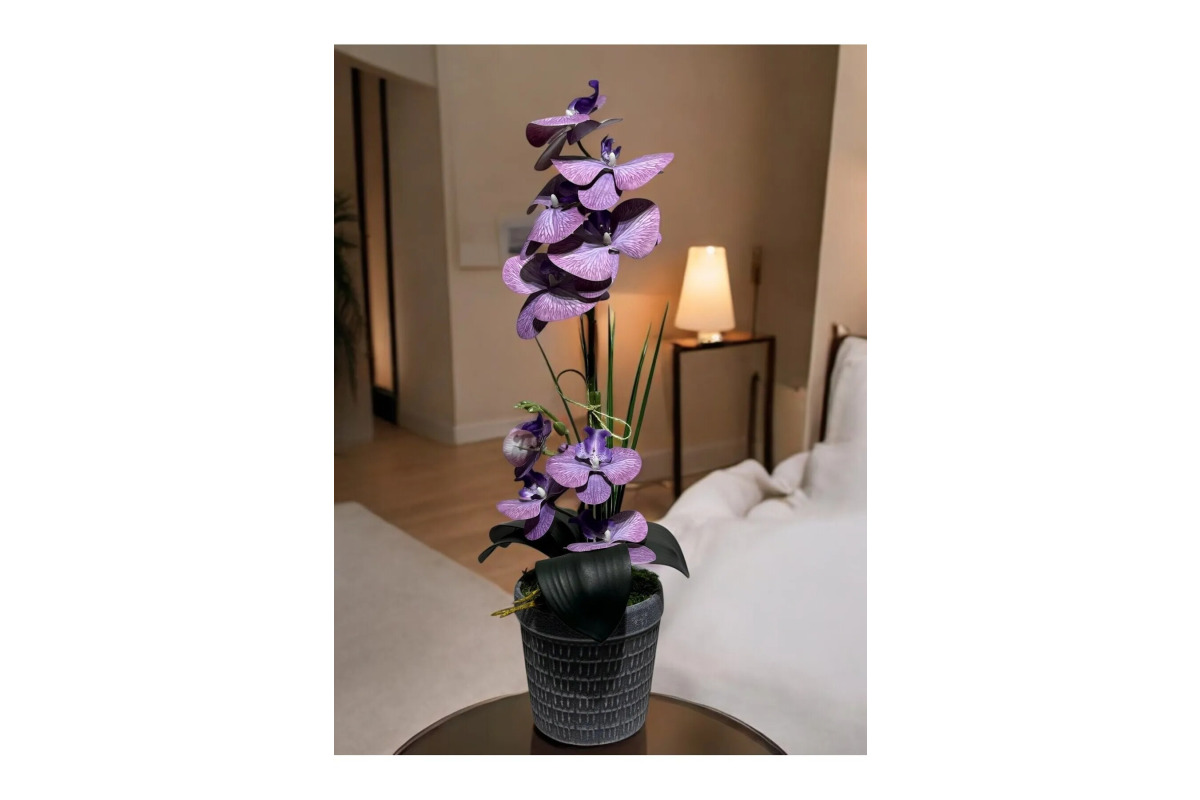 Yapay Orkide Çiçeği Dekoratif Saksıda - Şık ve Doğal Görünümlü