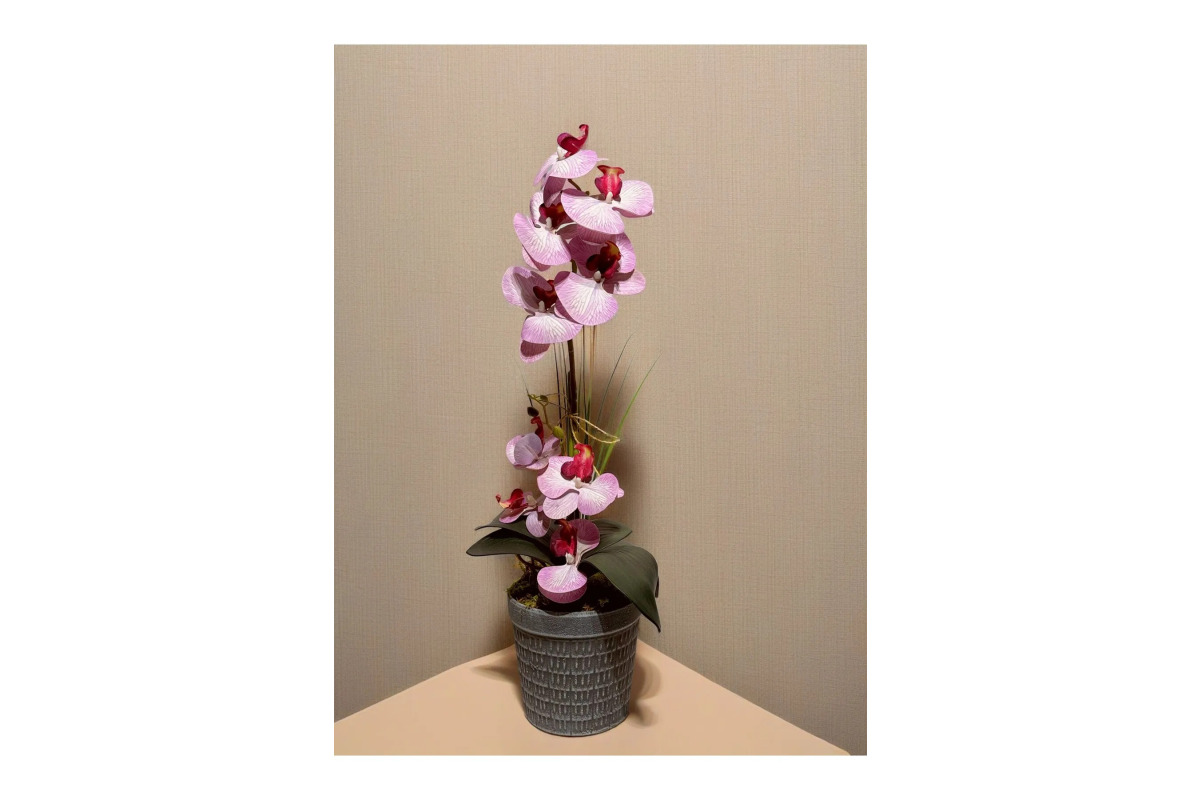 Dekoratif Yapay Pembe Orkide - Şık Saksıda Uzun Ömürlü Güzellik