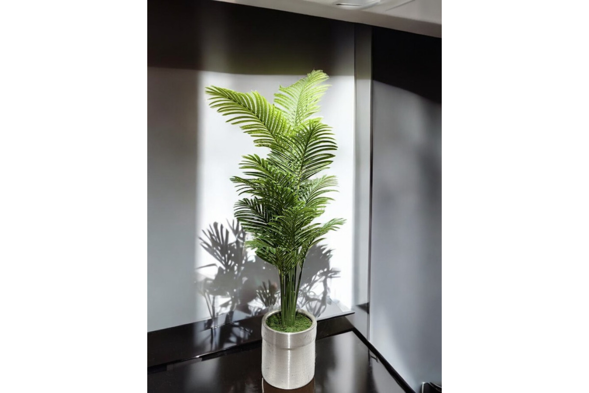 DOĞAL GÖRÜNÜMLÜ YAPAY AREKA AĞACI 180 CM METAL SAKSIDA